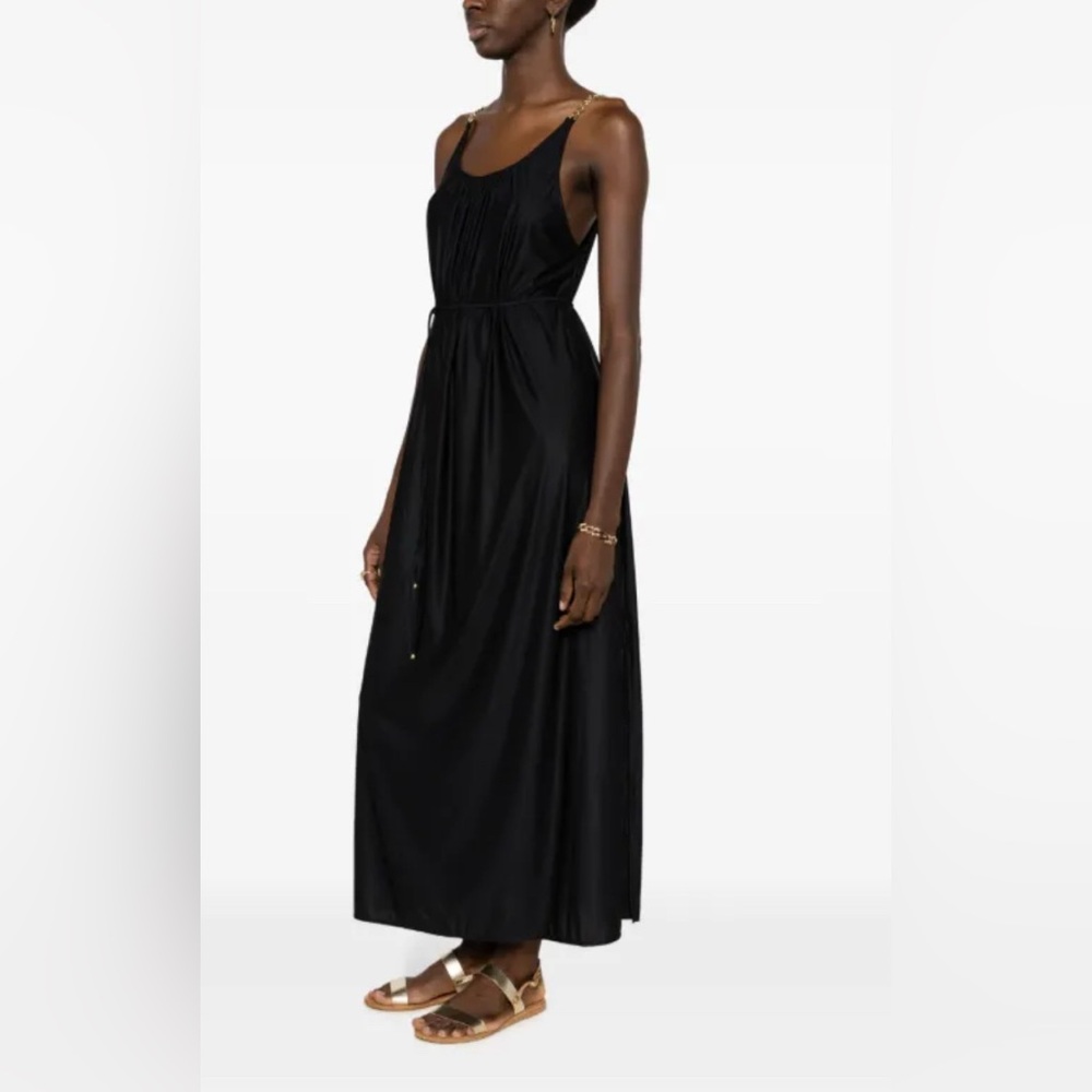 NWT Lenny Niemeyer gathered chain-link maxi dress black size‎ P